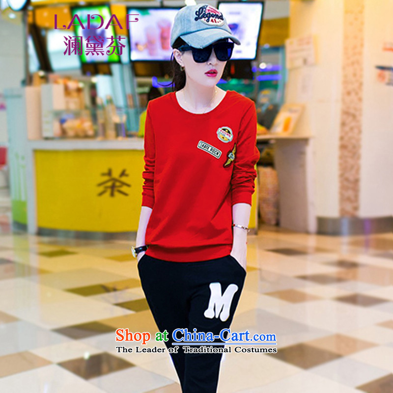 The world by 2015 Autumn Load Stephen Doi new large hedge female Korean version of teenage students round-neck collar long-sleeved clothes members kit leisure 419 white  L, World Doi Fen (LANDAIFEN) , , , shopping on the Internet