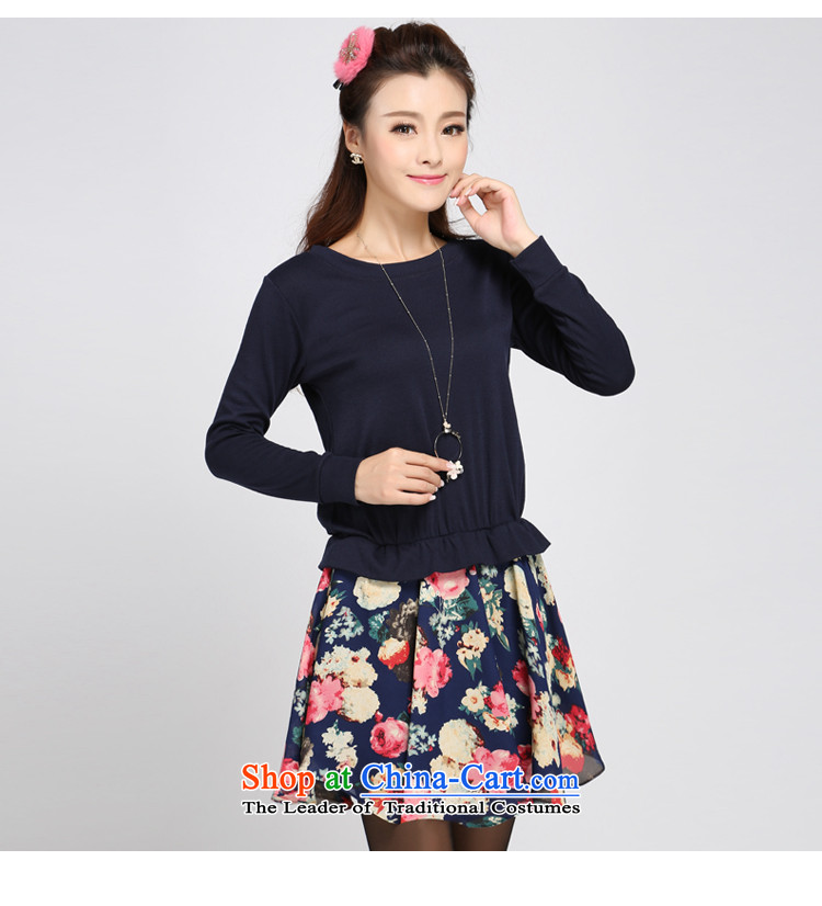 Luo Shani flower code women fall catty to 200XL Korean thick mm loose thick girls' Graphics, 8741 Thin Dark Blue 3XL- Foutune of video image thin, prices, brand platters! The elections are supplied in the national character of distribution, so action, buy now enjoy more preferential! As soon as possible.