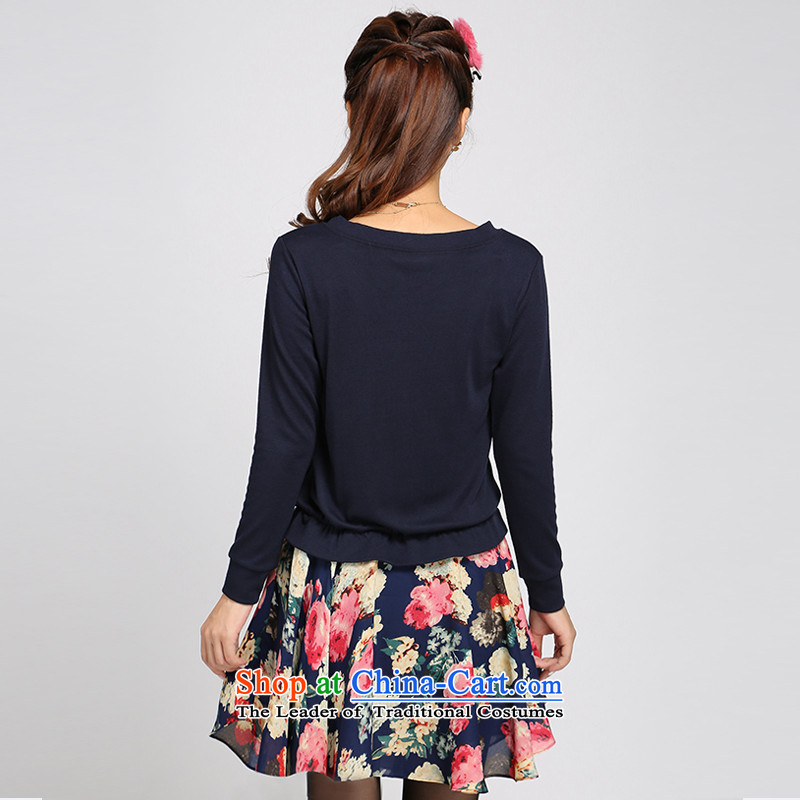 Luo Shani flower code women fall catty to 200XL Korean thick mm loose thick girls' Graphics, 8741 Thin Dark Blue 3XL- Foutune of video thin, Shani Flower (D'oro) sogni shopping on the Internet has been pressed.