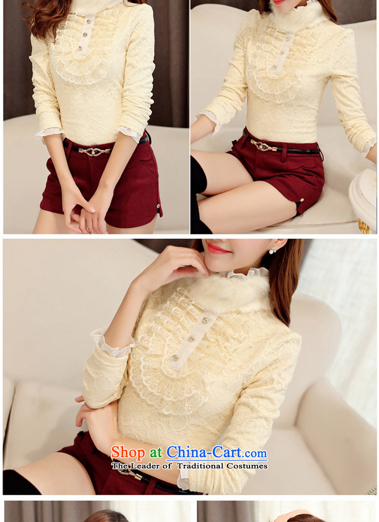 The World 2015 autumn and winter fun Doi new Korean Antique Lace wild forming the Netherlands high collar rabbit hair for the warm clothes 9829 lint-free almond  L picture, prices, brand platters! The elections are supplied in the national character of distribution, so action, buy now enjoy more preferential! As soon as possible.