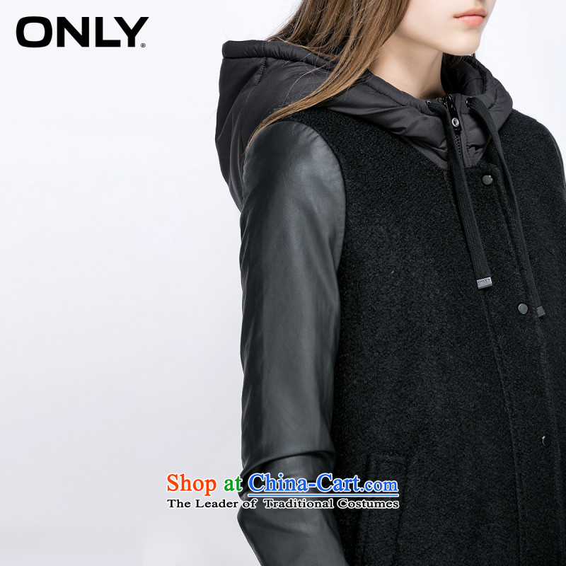 Load New autumn ONLY2015 included wool PU Series Cap Jacket coat spell T|11536t002 female 010 (as of black 160/80A/S,ONLY group) , , , shopping on the Internet