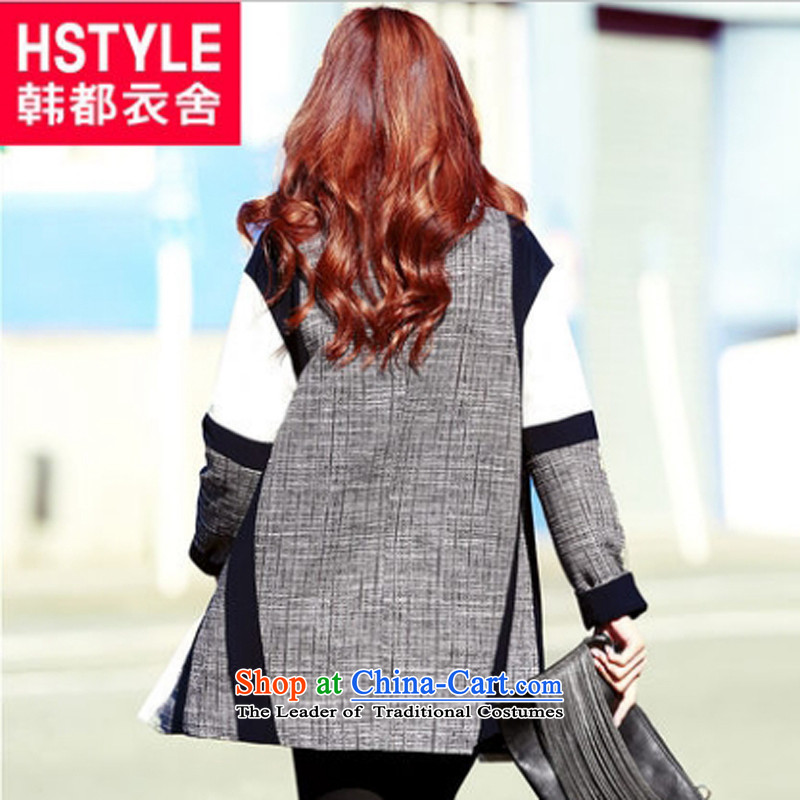 Korea has the Korean version of the Dag Hammarskjöld yi 2015 winter clothing new female stitching grid l gross human gray jacket TK4472? S, Korea has Yi Homes , , , shopping on the Internet