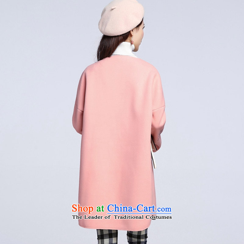 Arpina son gross is 莜 coats female jacket new Fall 2015 Korean Couture fashion in long coats)? loose cashmere overcoat autumn replacing new product lines for autumn and winter, pink , L, Fei (YOURFAVOR 莜) , , , shopping on the Internet