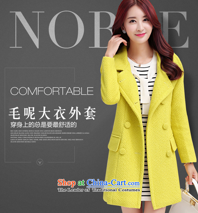 Land rental housing by 2015 Fall/Winter Collections of new western style woolen coat female non-cashmere overcoat and stylish OL tether thick coat jacket gross? female lemon yellow M picture, prices, brand platters! The elections are supplied in the national character of distribution, so action, buy now enjoy more preferential! As soon as possible.