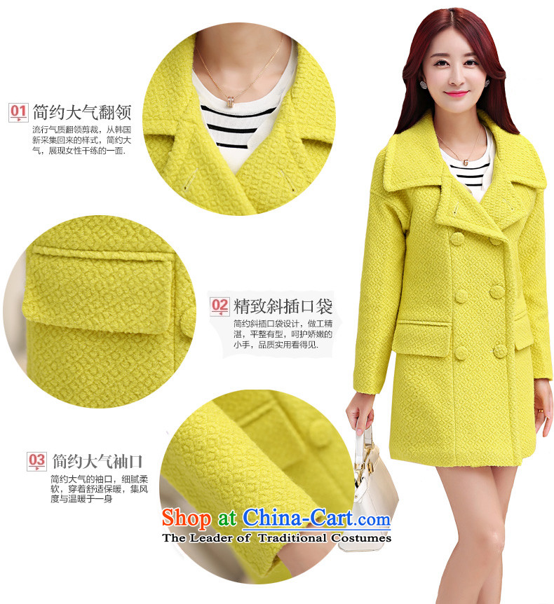 Land rental housing by 2015 Fall/Winter Collections of new western style woolen coat female non-cashmere overcoat and stylish OL tether thick coat jacket gross? female lemon yellow M picture, prices, brand platters! The elections are supplied in the national character of distribution, so action, buy now enjoy more preferential! As soon as possible.