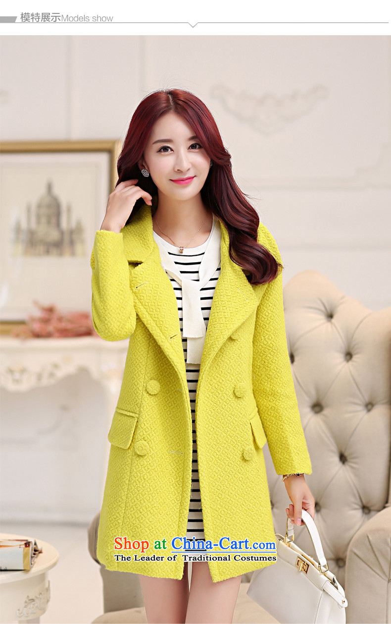 Land rental housing by 2015 Fall/Winter Collections of new western style woolen coat female non-cashmere overcoat and stylish OL tether thick coat jacket gross? female lemon yellow M picture, prices, brand platters! The elections are supplied in the national character of distribution, so action, buy now enjoy more preferential! As soon as possible.