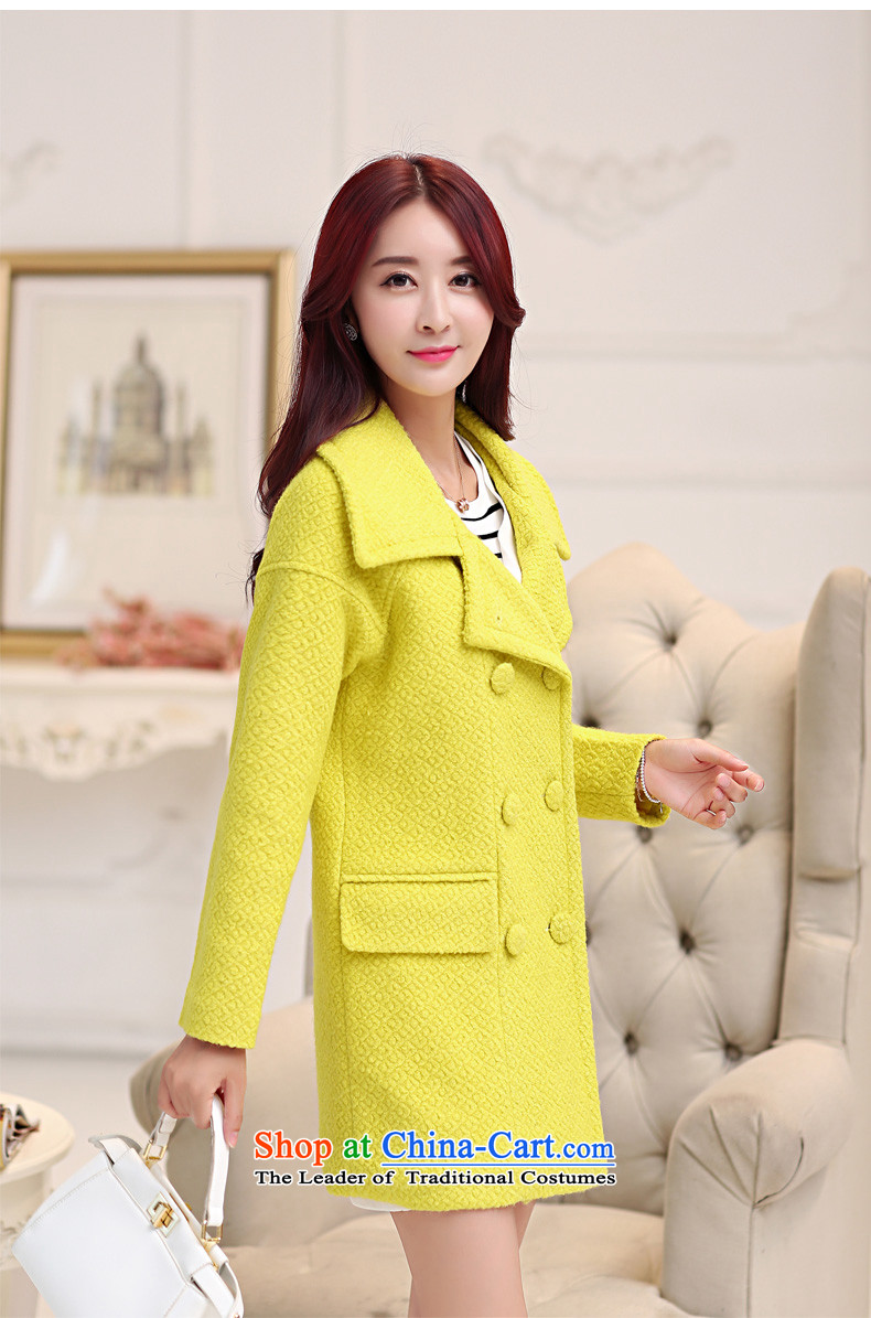Land rental housing by 2015 Fall/Winter Collections of new western style woolen coat female non-cashmere overcoat and stylish OL tether thick coat jacket gross? female lemon yellow M picture, prices, brand platters! The elections are supplied in the national character of distribution, so action, buy now enjoy more preferential! As soon as possible.