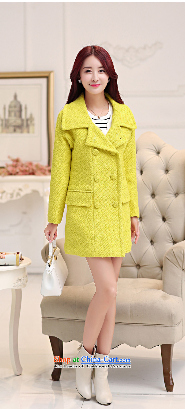 Land rental housing by 2015 Fall/Winter Collections of new western style woolen coat female non-cashmere overcoat and stylish OL tether thick coat jacket gross? female lemon yellow M picture, prices, brand platters! The elections are supplied in the national character of distribution, so action, buy now enjoy more preferential! As soon as possible.