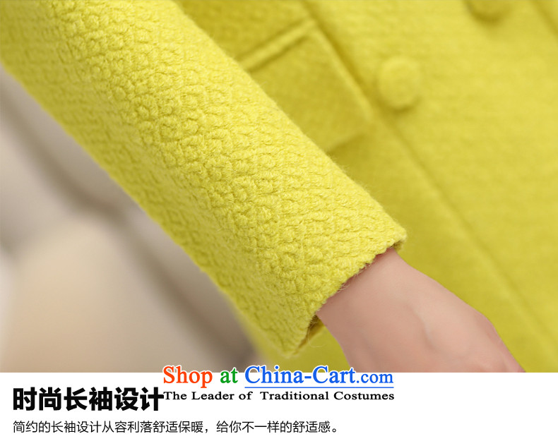 Land rental housing by 2015 Fall/Winter Collections of new western style woolen coat female non-cashmere overcoat and stylish OL tether thick coat jacket gross? female lemon yellow M picture, prices, brand platters! The elections are supplied in the national character of distribution, so action, buy now enjoy more preferential! As soon as possible.