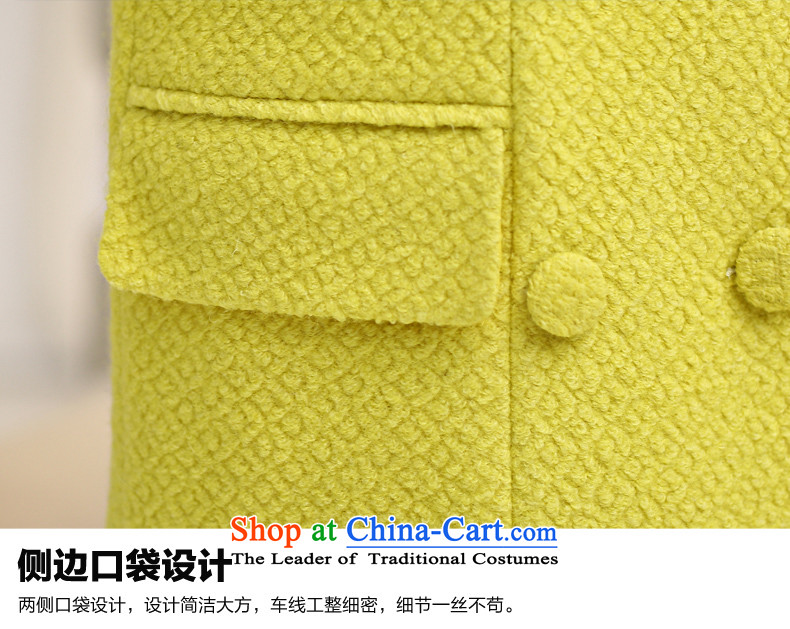 Land rental housing by 2015 Fall/Winter Collections of new western style woolen coat female non-cashmere overcoat and stylish OL tether thick coat jacket gross? female lemon yellow M picture, prices, brand platters! The elections are supplied in the national character of distribution, so action, buy now enjoy more preferential! As soon as possible.