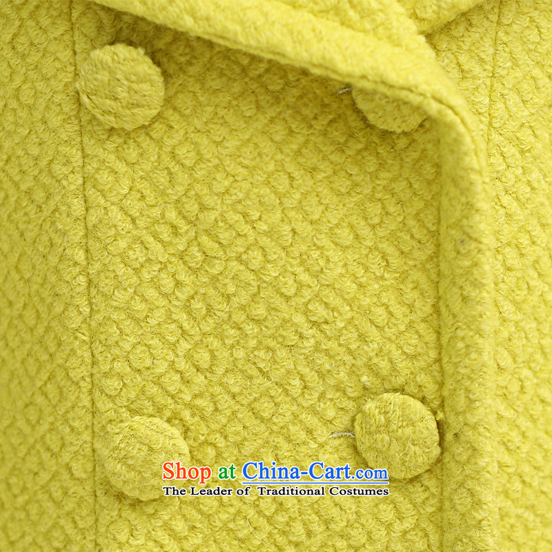 Land rental housing by 2015 Fall/Winter Collections of new western style woolen coat female non-cashmere overcoat and stylish OL tether thick coat jacket gross? female lemon yellow M land rental housing shopping on the Internet has been pressed.