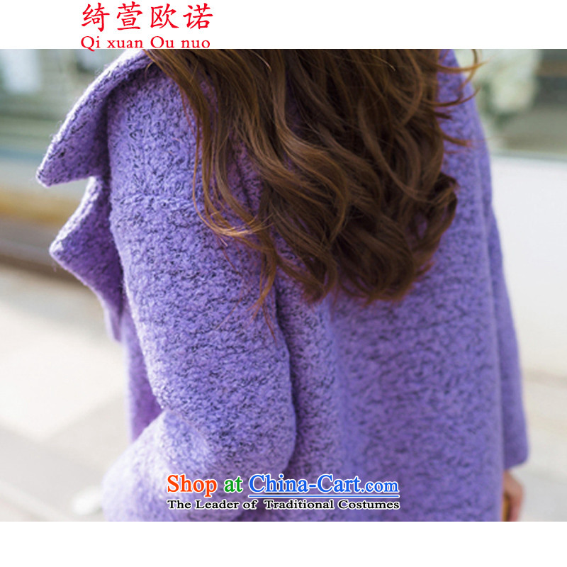 By 2015, the cross-hsuan new women in Korean long suit Neck Jacket coat female violet gross?. Theresa Xuan by XL, QIXUANOUNUO (shopping on the Internet has been pressed.)