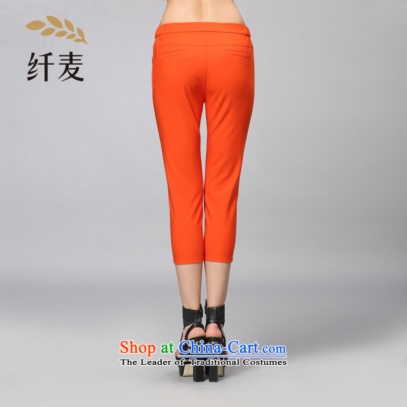 The former Yugoslavia Migdal cooked larger women 2015 Summer new fat mm Sau San Solid Color Leisure Capri 352093127 4XL, Orange Small Mak , , , shopping on the Internet