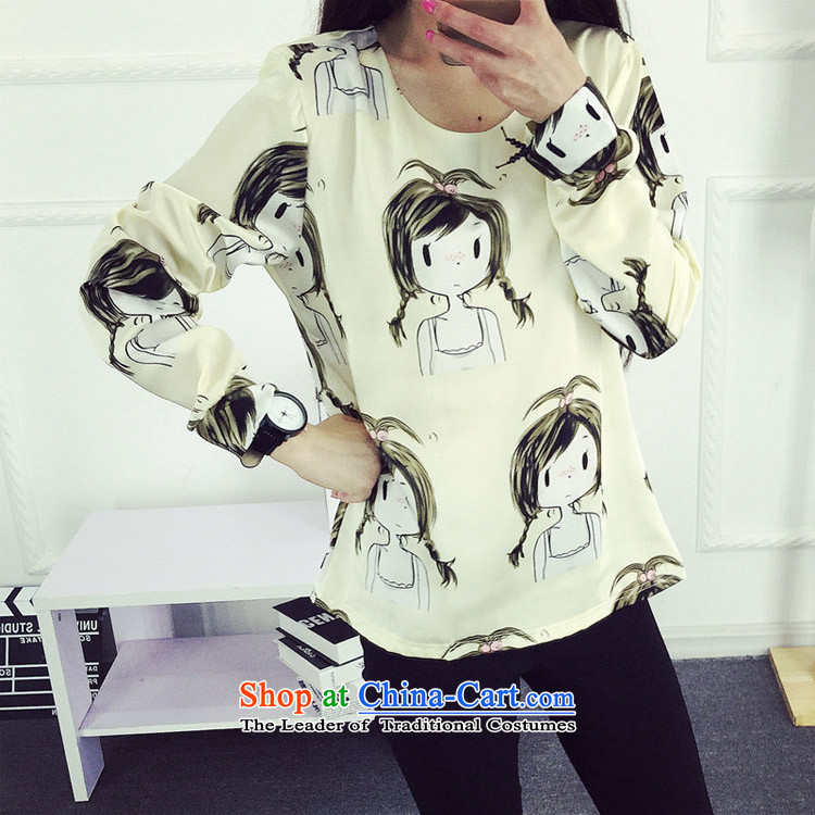 Create the  2015 autumn billion new Korean version of large numbers of female 200mm thick loose video catty thin long-sleeved T-shirt black T-shirt stamp XXXXL picture, prices, brand platters! The elections are supplied in the national character of distribution, so action, buy now enjoy more preferential! As soon as possible.