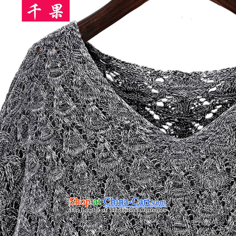 Thousands of Europe and the results of the 2015 autumn to increase expertise thick MM empty V for courage wide video thin sweater large load autumn 5977 knitted sweaters female picture color 5XL175-215 around 922.747, thousands of fruit (QIANGUO shopping