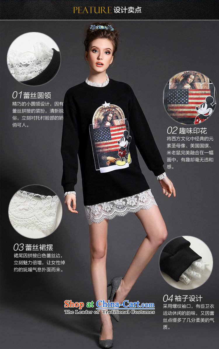 Elizabeth 2015 European sites discipline thick mm larger Female dress collar lace dresses G385- long-sleeved black 2XL Photo, prices, brand platters! The elections are supplied in the national character of distribution, so action, buy now enjoy more preferential! As soon as possible.