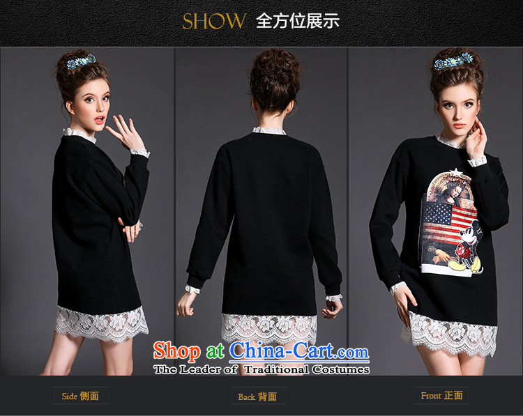 Elizabeth 2015 European sites discipline thick mm larger Female dress collar lace dresses G385- long-sleeved black 2XL Photo, prices, brand platters! The elections are supplied in the national character of distribution, so action, buy now enjoy more preferential! As soon as possible.