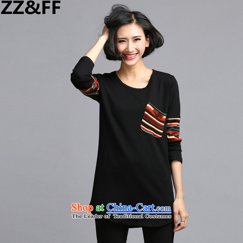 ?The new 2015 Autumn Zz_ff boxed version thick MM200 won jin larger female put long-sleeved T-shirt, long-sleeved clothes, forming the basis of the?recommendations of the Black XXXL_ 140-160 characters catties_