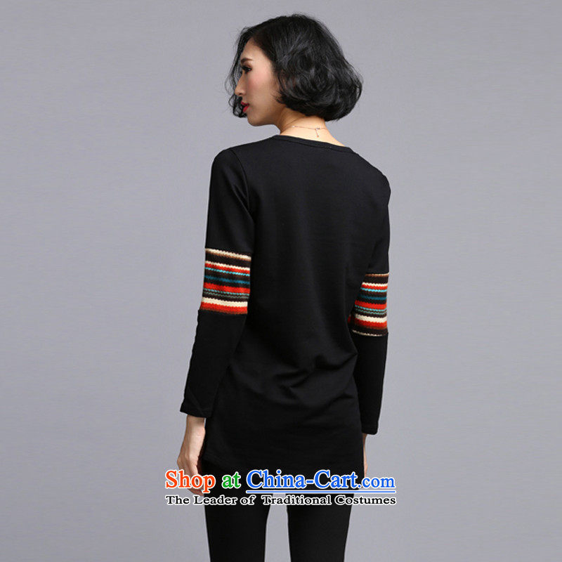  The new 2015 Autumn Zz&ff boxed version thick MM200 won jin larger female put long-sleeved T-shirt, long-sleeved clothes, forming the basis of the recommendations of the Black XXXL( catty ),ZZ&FF,,, 140-160 characters shopping on the Internet