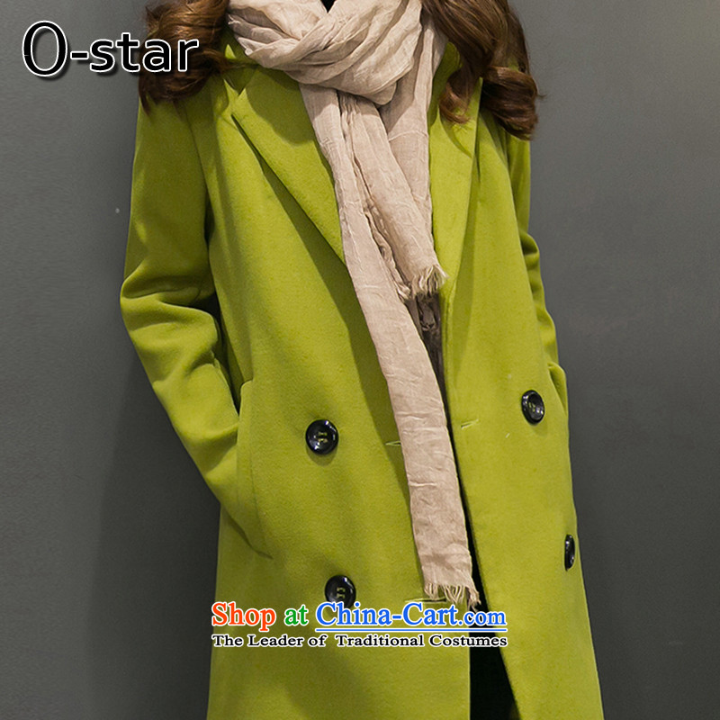 2015 Autumn and winter o-star new Korean version of the long hair? large coats women a wool coat jacket female O836 Qiu Xiang green Xl,o-star,,, shopping on the Internet