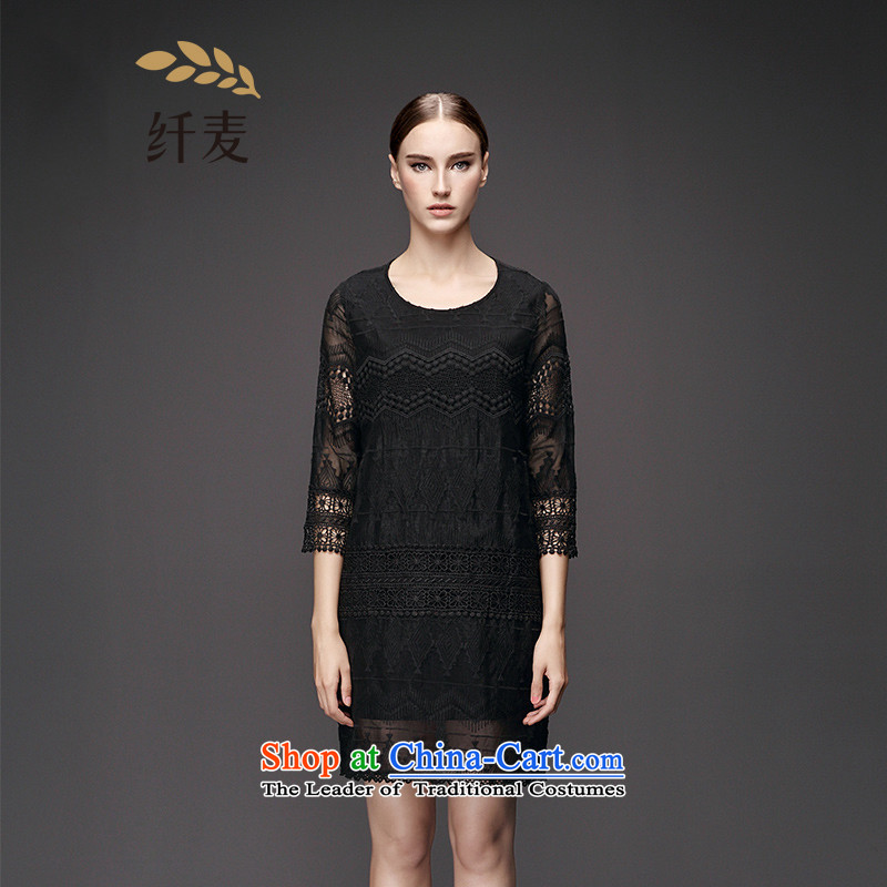 The former Yugoslavia Migdal Code women 2015 Autumn replacing new stylish mm thick temperament Sau San engraving dresses 953105307 Black XL