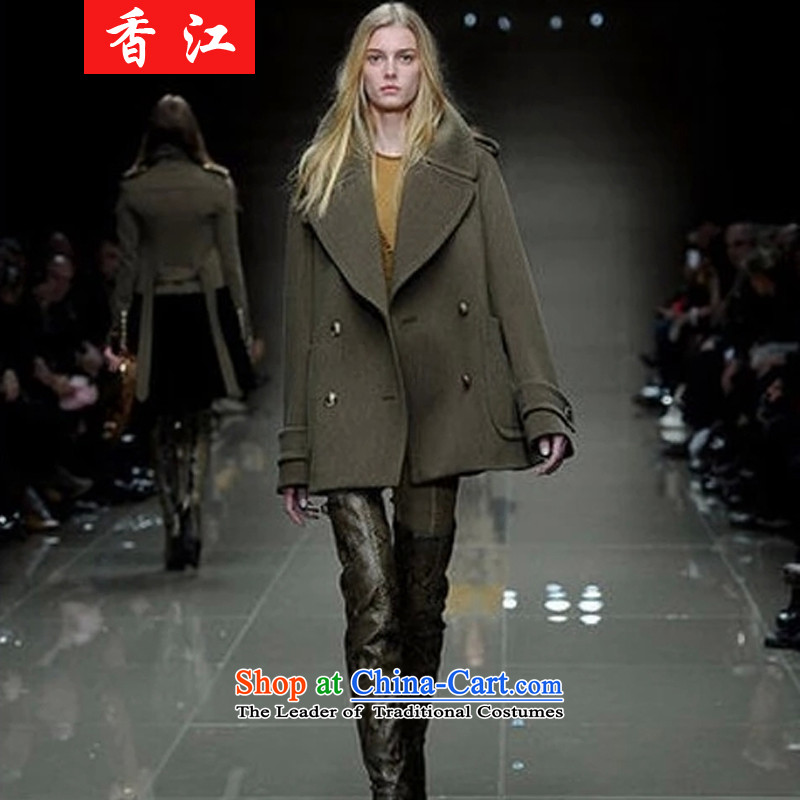 Xiang Jiang 2015 Fall/Winter Collections new Korean version of large numbers of ladies in long hair? windbreaker to increase expertise sister 200 catties jacket a wool coat 825 Black 5XL, Xiangjiang , , , shopping on the Internet