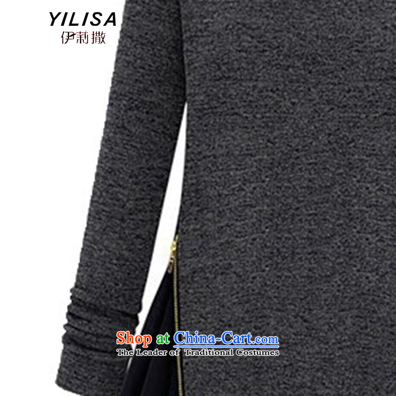 Elizabeth sub-XL to Europe and the women's autumn new shirts thick MM autumn and winter 200 catties video thin long-sleeved shirt leisure wear T-shirt K626 pure cotton black 5XL, Elizabeth YILISA (sub-) , , , shopping on the Internet
