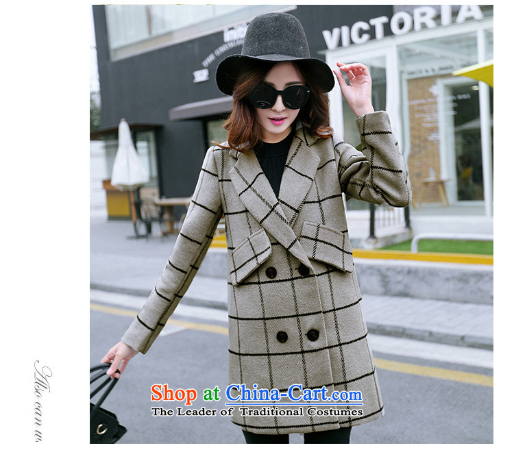  The Korean version of the 2015 autumn OVBE winter clothing New England, Sau San latticed lapel coats and stylish look like this gross in long jacket, blue of the female L picture, prices, brand platters! The elections are supplied in the national character of distribution, so action, buy now enjoy more preferential! As soon as possible.
