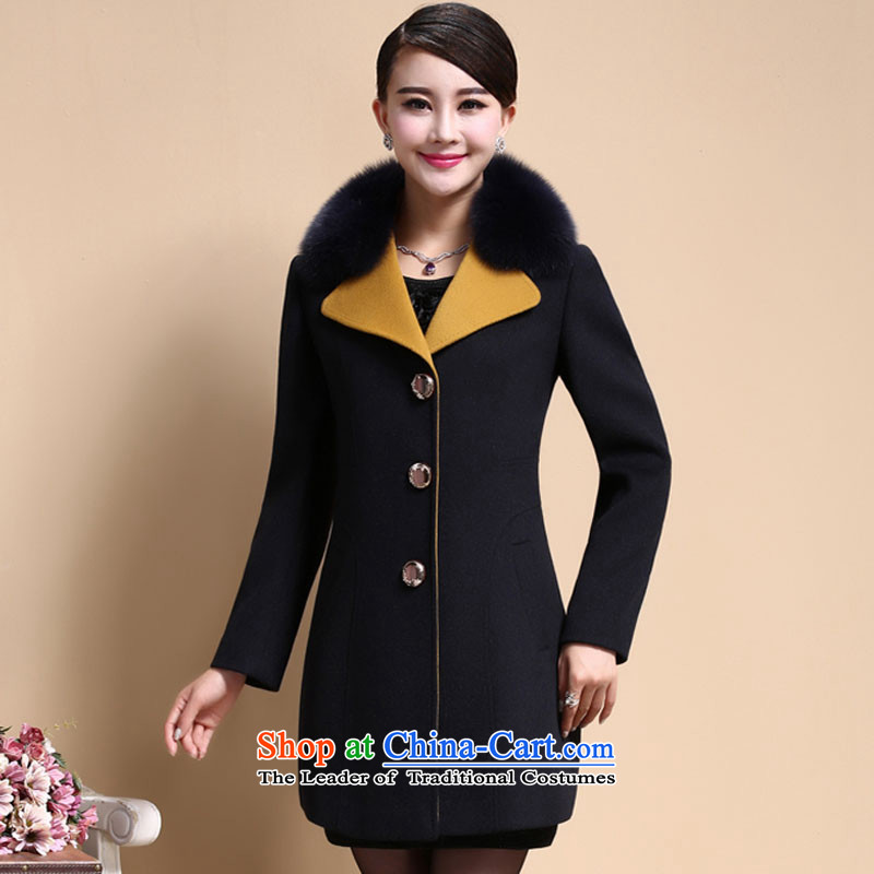 Cop Shop Babes, autumn and winter 2015 cashmere overcoat new girl? Long butted emulation fox gross washable wool coat black , L, talks about the girl, , , , shopping on the Internet
