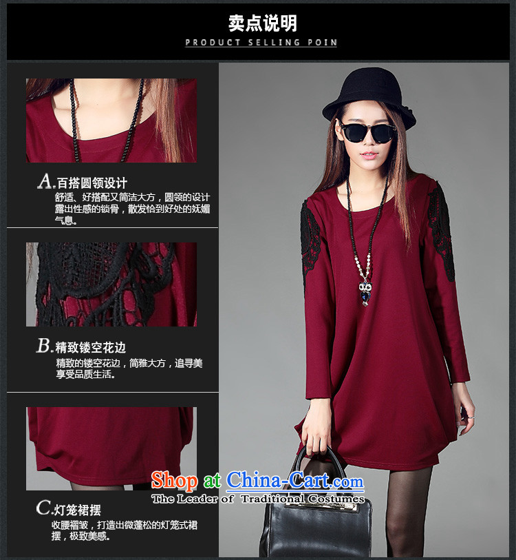 Ikago Ling autumn 2015 the new Korean version of large numbers of ladies fashion video thin lanterns skirt threw a long-sleeved dresses Y8245 wine red XXXL picture, prices, brand platters! The elections are supplied in the national character of distribution, so action, buy now enjoy more preferential! As soon as possible.