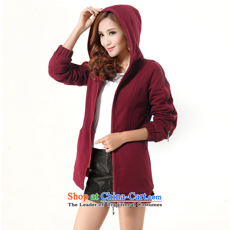The flowering yi to increase women's code thick mm2015 autumn and winter load new plus lint-free sweater thick sister butted long thick 103 Black 5XL 5XL, wine Red Blossom Yi (kaihuayi) , , , shopping on the Internet