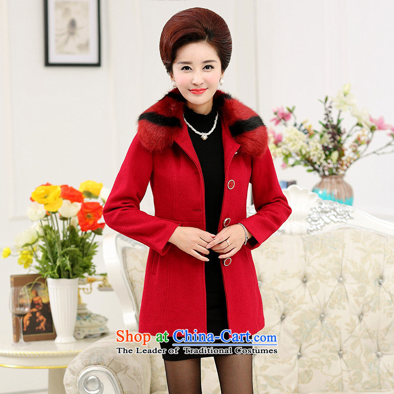To the elderly in the Gigi Lai Women's mother replacing gross overcoats thick women? Korean version for removable in gross long coats red jacket cashmere? XXXL, desirable Gigi Lai , , , shopping on the Internet