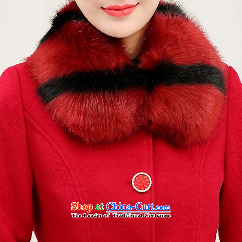 To the elderly in the Gigi Lai Women's mother replacing gross overcoats thick women? Korean version for removable in gross long coats red jacket cashmere? XXXL, desirable Gigi Lai , , , shopping on the Internet