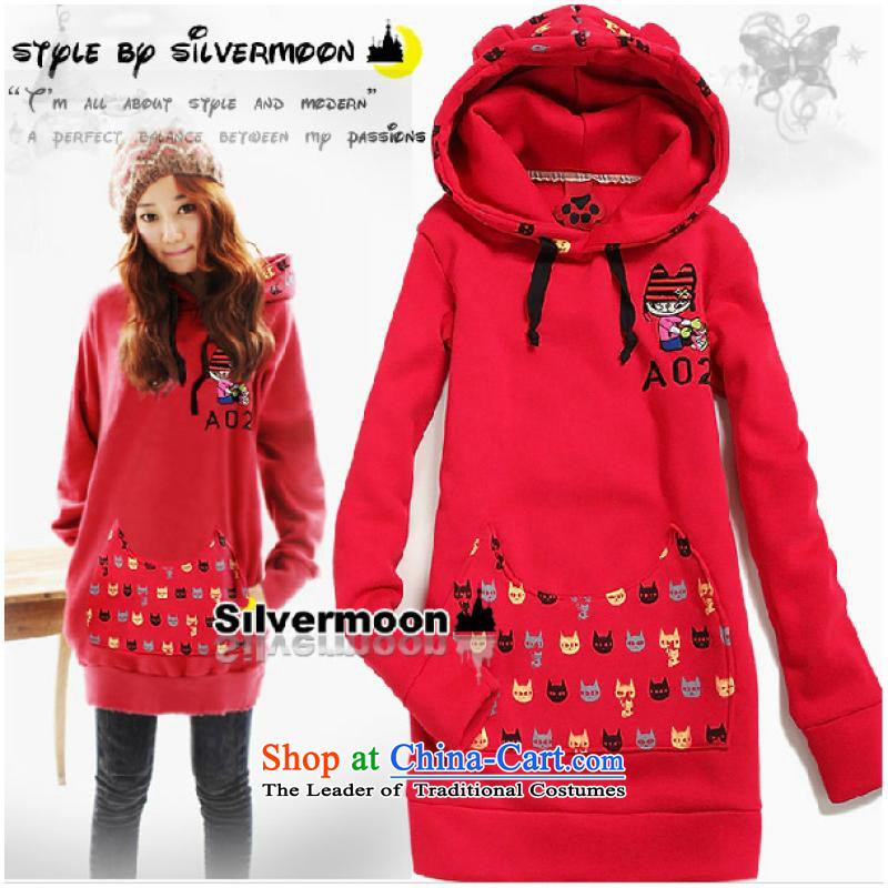 2015 to increase the burden of winter clothing 200 thick, Hin thin coat on the lint-free extra sweater thick mm woolen sweater in a relaxd long thick sister sweater female Cubs Red (winter) lint-free) enlarge XL(170-210 catty ),HAPPY HUT,,, selected shopping on the Internet