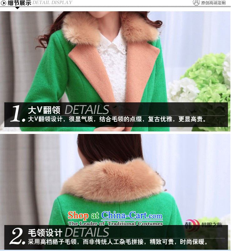 The Fifth Committee Yi Xuan 2015 autumn and winter suits for gross double-color in the Spell Checker long hair? female a cashmere overcoat jacket 3358 Green XXL picture, prices, brand platters! The elections are supplied in the national character of distribution, so action, buy now enjoy more preferential! As soon as possible.