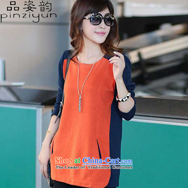 Following the fall of 2015, the load position the new Korean women in large long autumn and winter clothes, forming the Netherlands loose woman's long-sleeved T-shirt color picture XXXL, Gigi Lai (pinziyun NO.) , , , shopping on the Internet