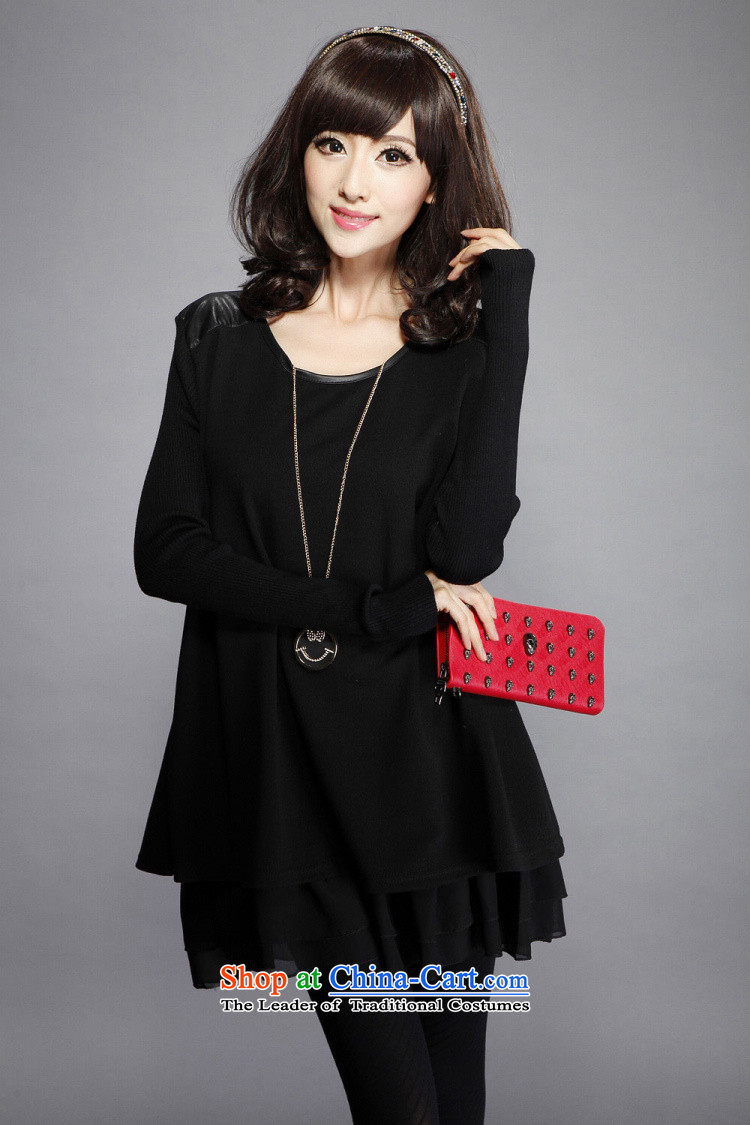 Create the  2015 autumn billion new Korean version of large numbers of ladies loose video thin chiffon stitching long-sleeved round-neck collar dresses red XL Photo, prices, brand platters! The elections are supplied in the national character of distribution, so action, buy now enjoy more preferential! As soon as possible.