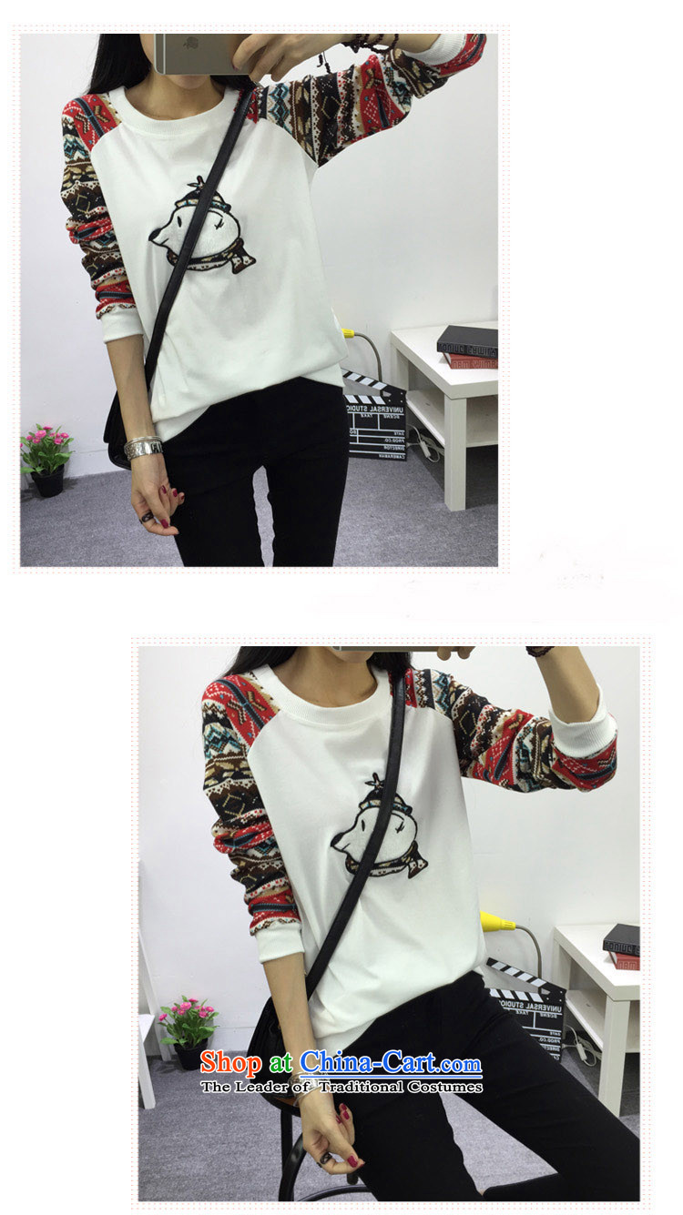 Create the  2015 autumn billion new Korean round-neck collar long-sleeved stylish ethnic embroidery polar bears stitching forming the Netherlands Sweater Blue M picture, prices, brand platters! The elections are supplied in the national character of distribution, so action, buy now enjoy more preferential! As soon as possible.