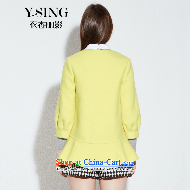 [i] to buy three from Hong Lai Ying 2015 Fall/Winter Collections new Korean temperament sweet Long Neck Jacket gross? female long-sleeved yellow (61) XL, Hong Lai Ying , , , shopping on the Internet