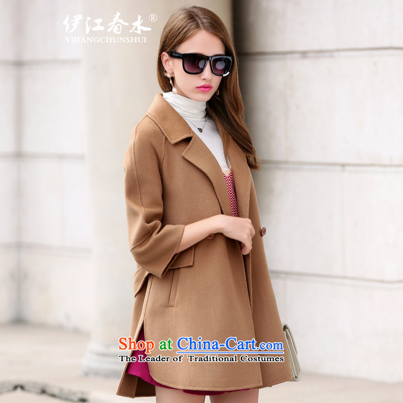 Inoe spring water European high-end 2-sided cashmere site Ms. autumn and winter coats loose video thin hair? coats that long long-sleeved jacket double-side lapel a wool coat new and color , L'eastwards shopping on the Internet has been pressed.