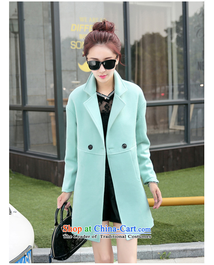 Noras Ding Fall 2015 gross girls jacket? Long Korean Sau San suits cashmere a wool coat female light green M picture, prices, brand platters! The elections are supplied in the national character of distribution, so action, buy now enjoy more preferential! As soon as possible.