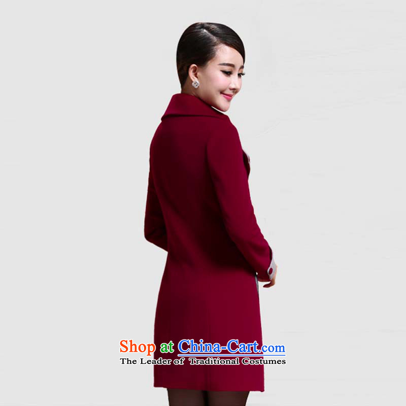 Alfa Romeo Lei Han version 2015 winter new women's fashion in woolen coat long jacket, cashmere overcoat Girls High Gwi red , L, honey au lait (MIOULREY) , , , shopping on the Internet
