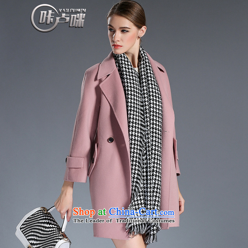 President metered parking spaces (' 2015 autumn and winter New hand-sided flannel wool cashmere overcoat girl in long ago coats of long-sleeved jacket and pink-Sau San M ('Roh parking (KAILOUMIN) , , , shopping on the Internet