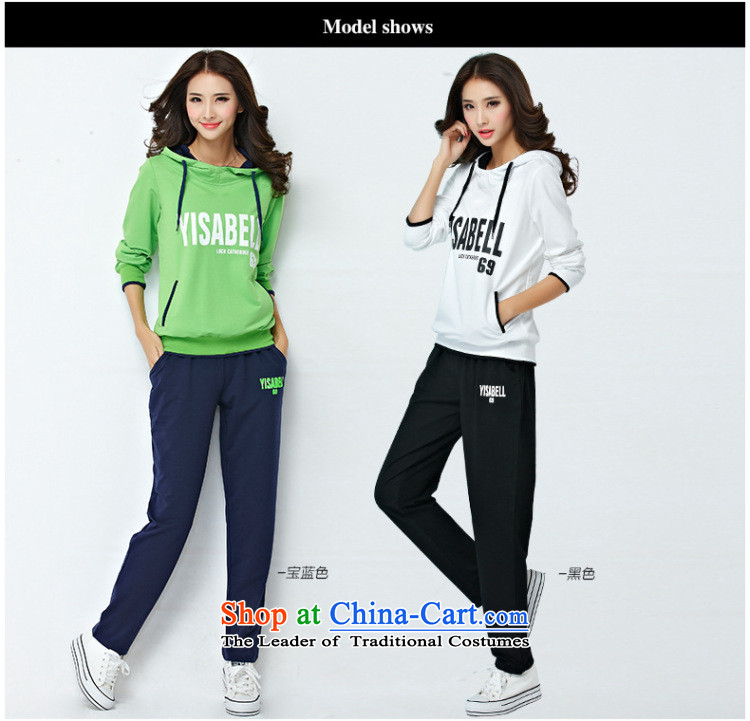 Athena Chu Isabel 2015 autumn and winter large female Korean version of Sau San with cap letters stamp leisure pocket trousers sweater two kits of the sportswear 1274 Fluorescent Green Blue 3XL( knocked recommendations 150-165¨catties) Picture, prices, brand platters! The elections are supplied in the national character of distribution, so action, buy now enjoy more preferential! As soon as possible.