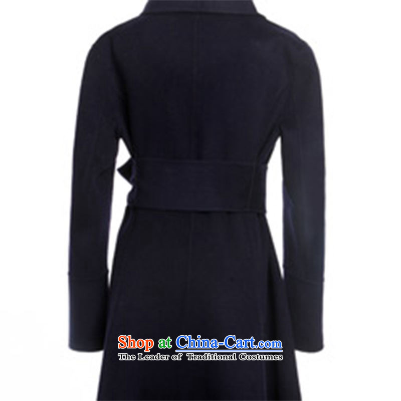 Ho Pui 2015 New Sau San-sided flannel woolen coat female hand-made woolen coats that long navy pre-sale 7 days of Pei (lanpei M) , , , shopping on the Internet