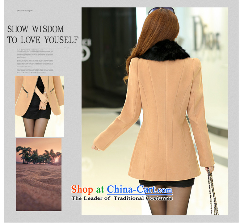 Shin Sung 2015 autumn and winter new fat mm to increase women's code Korean beauty of pure colors gross overcoats thick people? jacket 7056 khaki 6XL recommendations 175-200 catty picture, prices, brand platters! The elections are supplied in the national character of distribution, so action, buy now enjoy more preferential! As soon as possible.