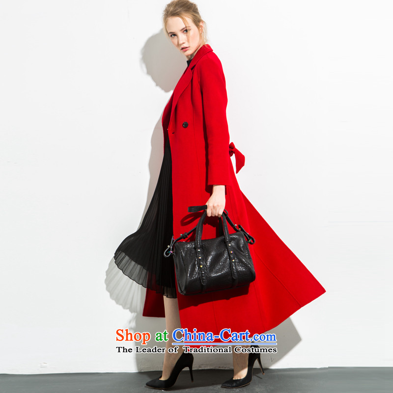 Non-city 2015 autumn and winter new women's cashmere overcoat pure color long petticoats Foutune of gross? Wind Jacket Red L115-130 around 922.747, non-city shopping on the Internet has been pressed.