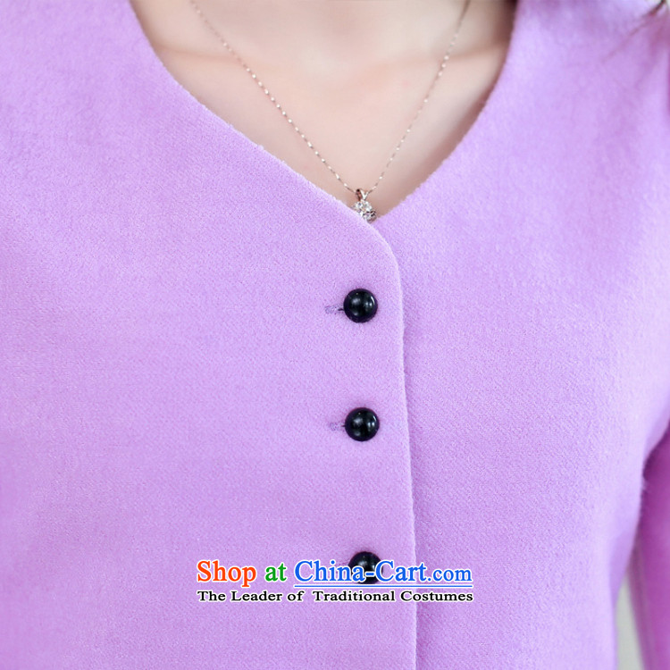 Install the latest Autumn 2015 OEHE, Korean long jacket, Sau San stylish girl video thin V-Neck long-sleeved single row clip hair purple lines? coats Heung- L picture, prices, brand platters! The elections are supplied in the national character of distribution, so action, buy now enjoy more preferential! As soon as possible.