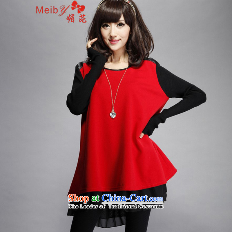 Meiby autumn and winter Sleek and versatile to increase women's code thick mm winter clothing dresses cotton lint-free thickened gross? plus video forming the thin clothes female long red 5XL, 236 of (meiby) , , , shopping on the Internet