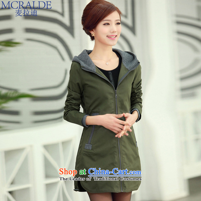 Mr Vladimir 2015 Fall/Winter Collections Of new women's thick MM larger windbreaker. Long increase video large thin female jackets female army green XXXL, 4-7222 (mcralde Mak) , , , shopping on the Internet